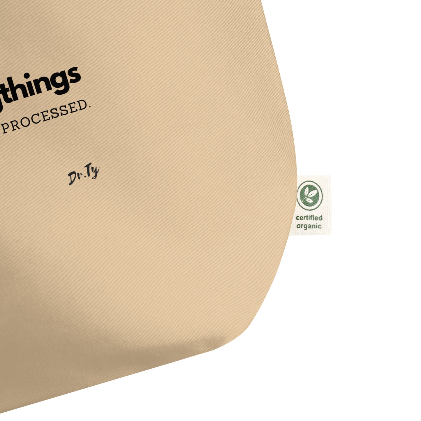 Large organic tote/grocery bag #eatmorelivingthings