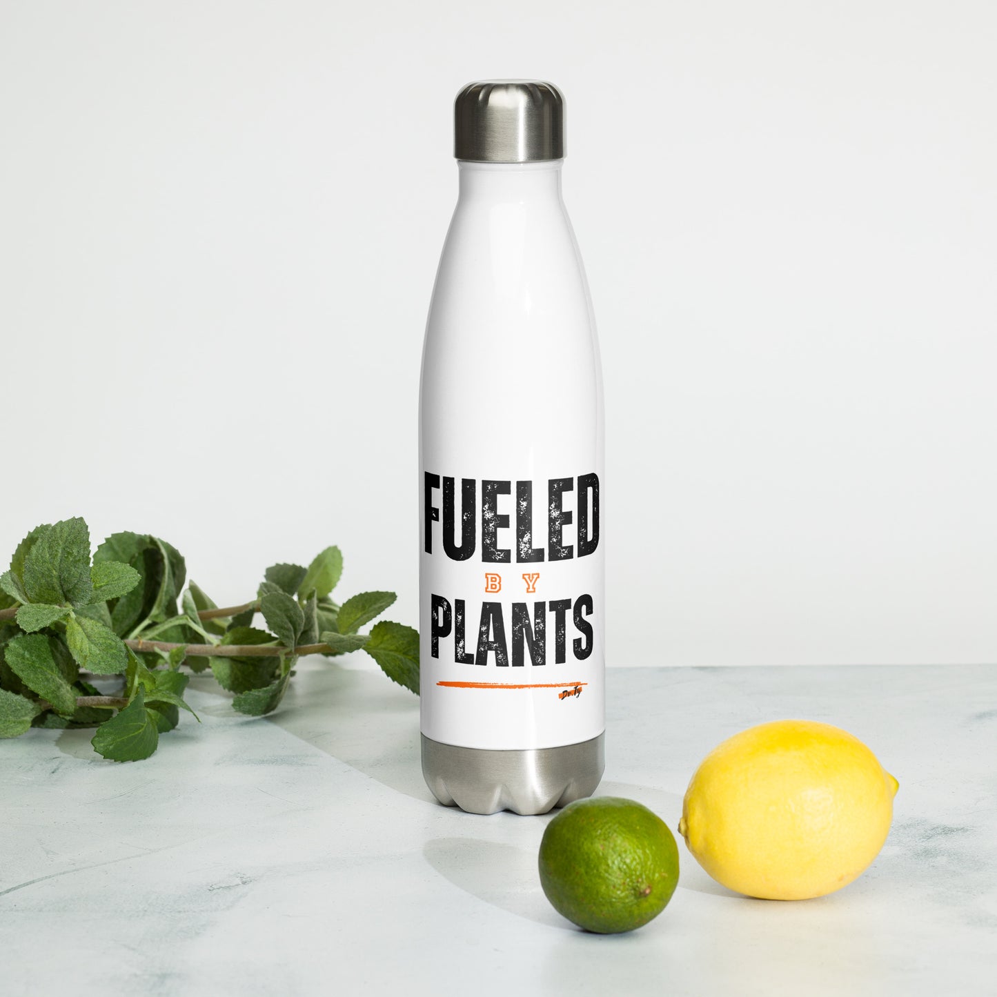"Fueled by Plants" Stainless steel water bottle
