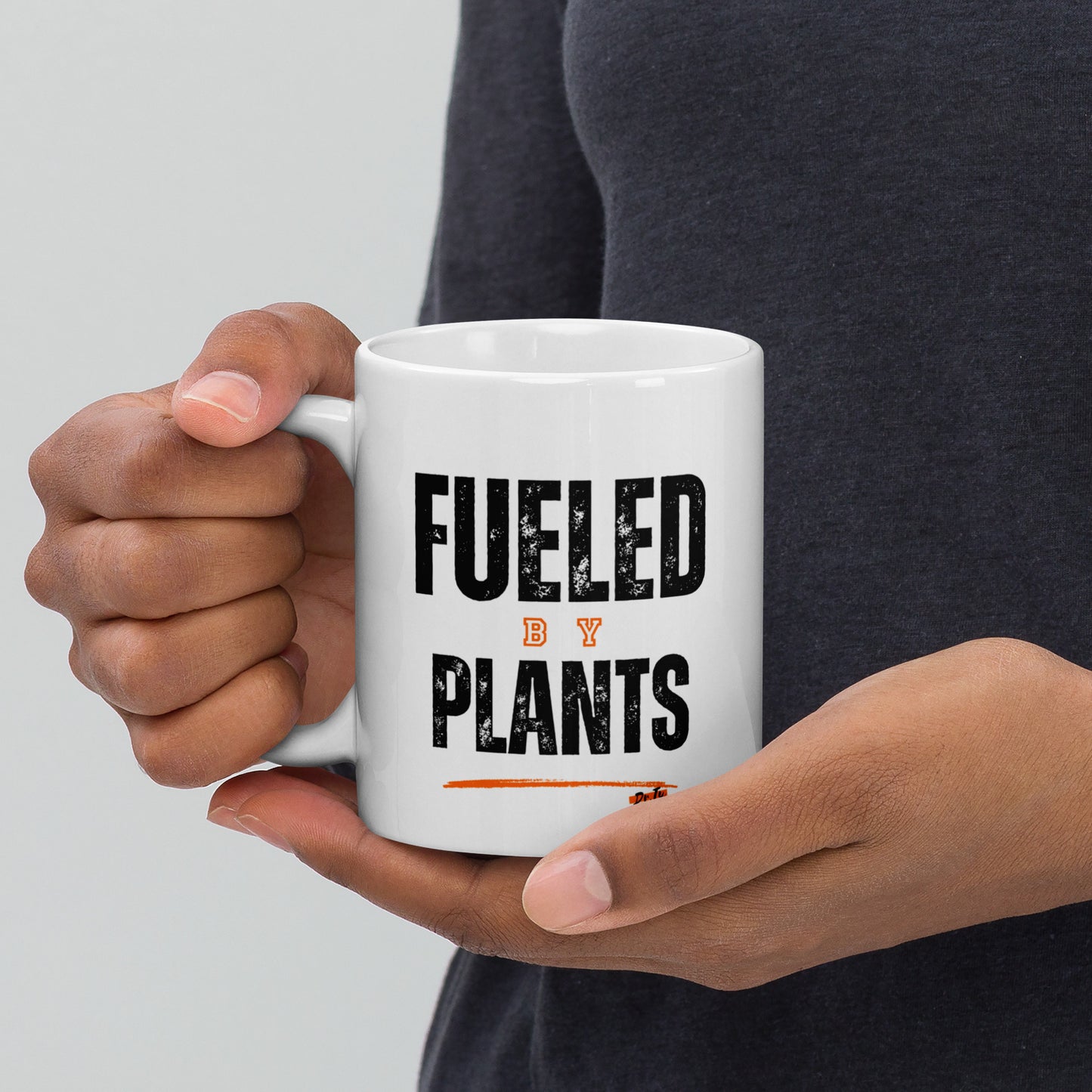 "Fueled By Plants" White glossy mug