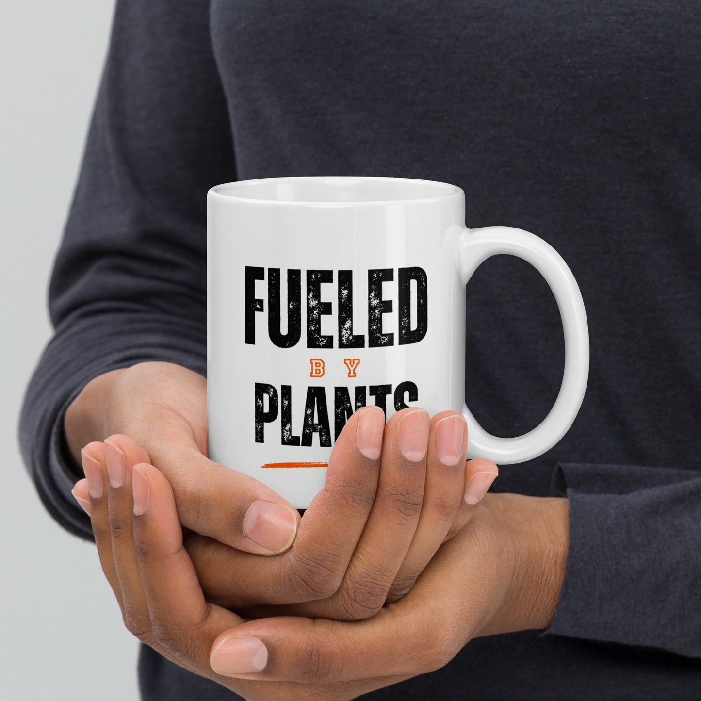 "Fueled By Plants" White glossy mug