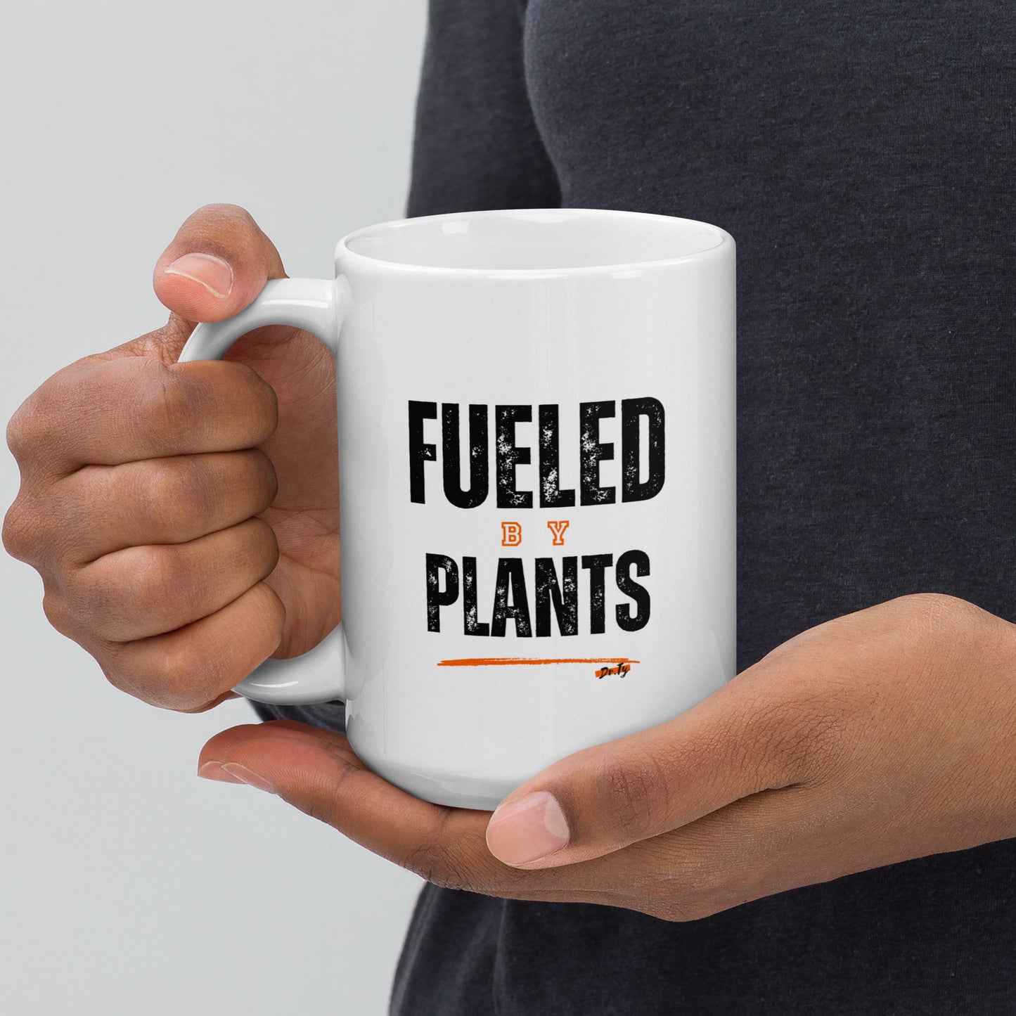 "Fueled By Plants" White glossy mug