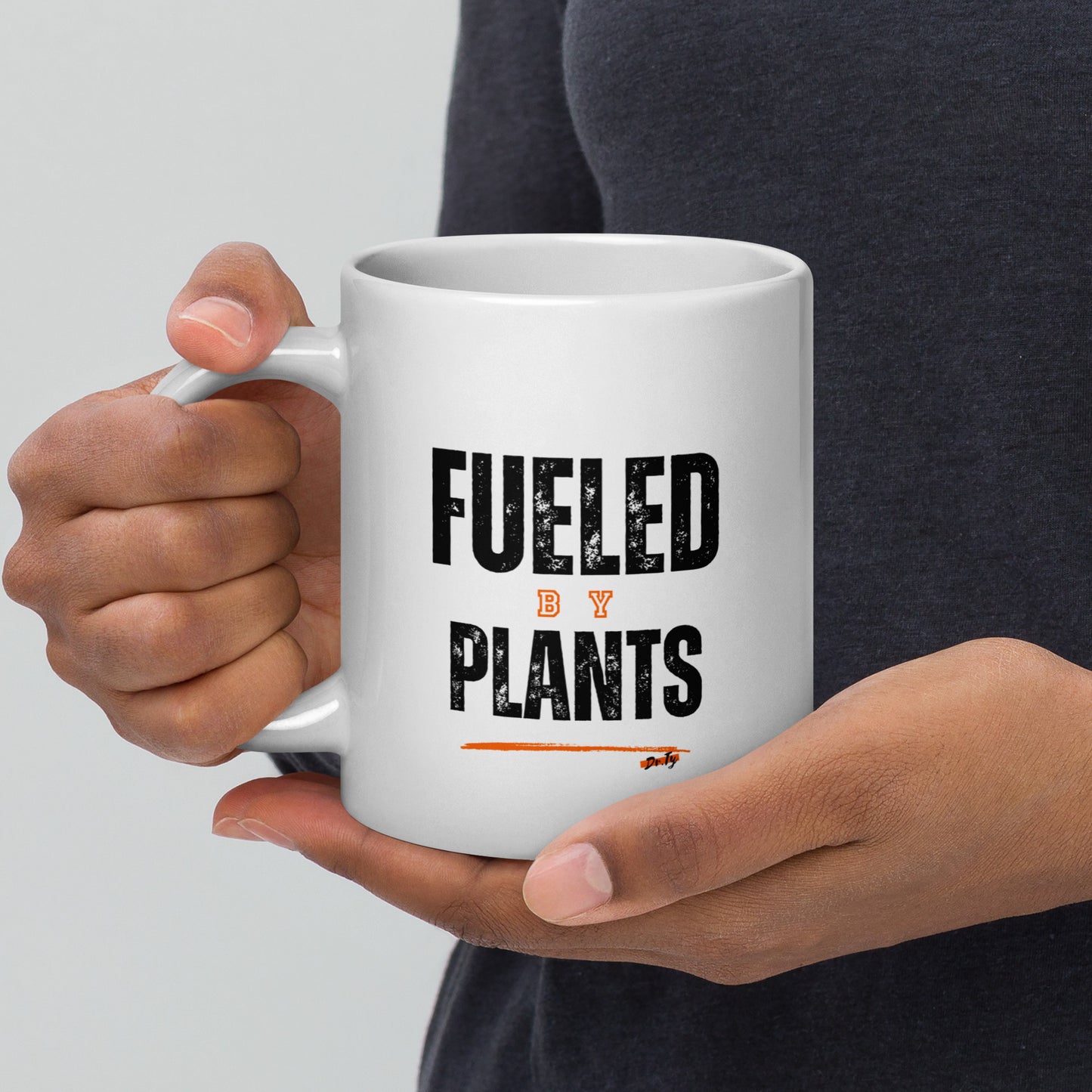 "Fueled By Plants" White glossy mug