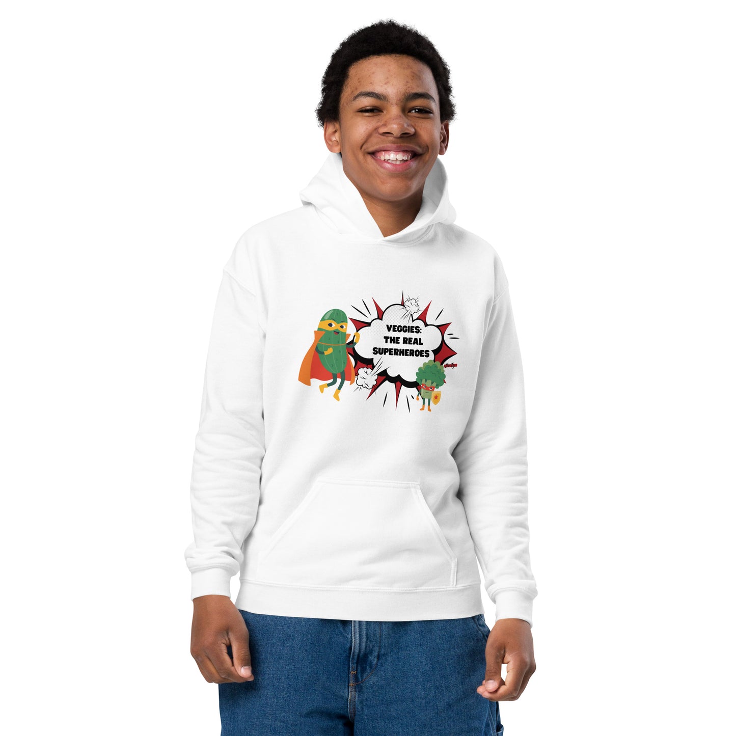 "Veggie Superhero" Youth heavy blend hoodie