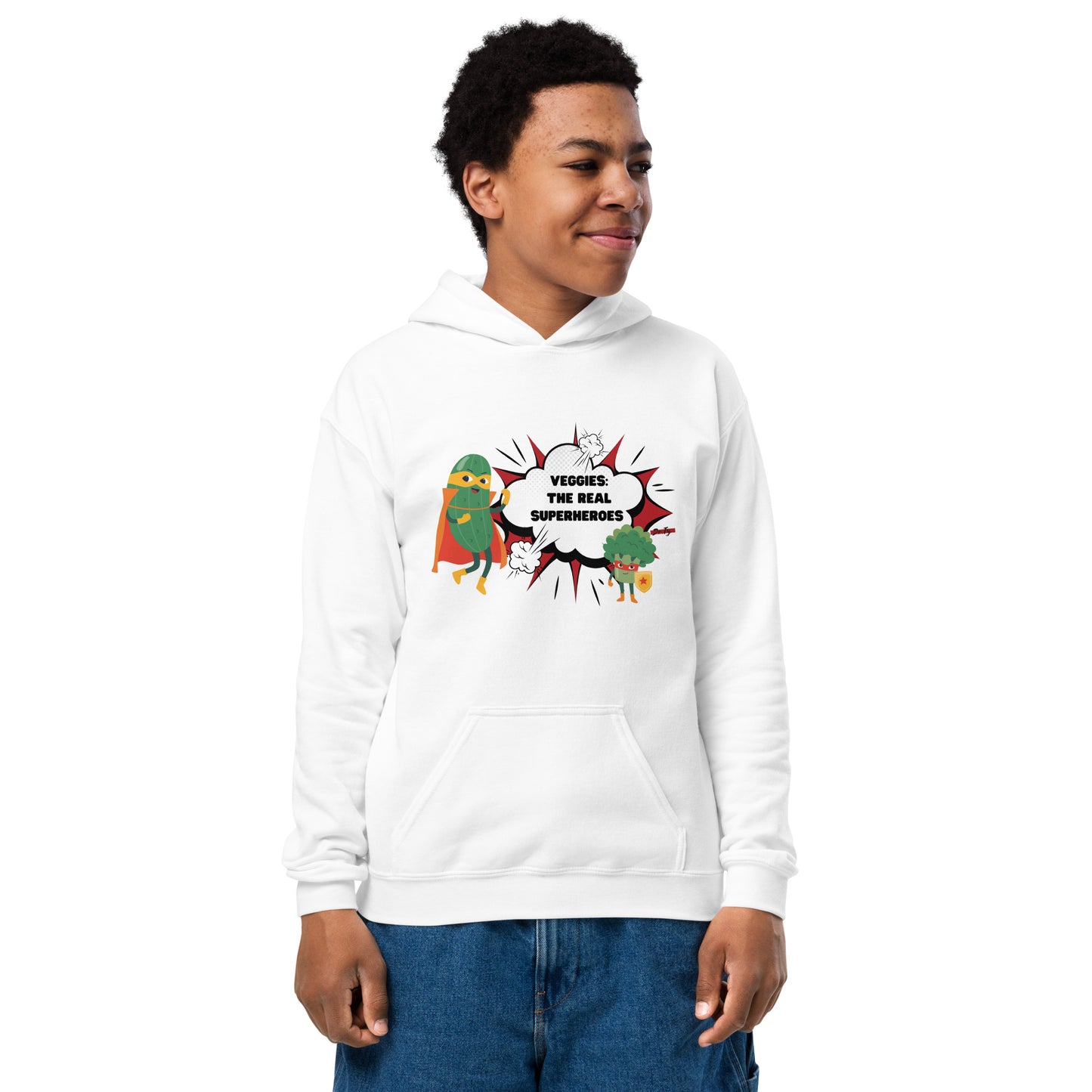 "Veggie Superhero" Youth heavy blend hoodie